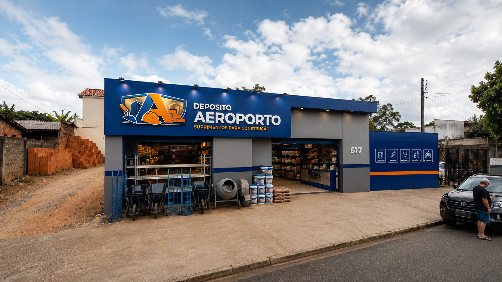 Fachada da loja Aeroporto Materiais Para Construções em Ribeirão Preto